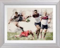 Missed Tackle Rugby Watercolour Print Zazzle Com Watercolor Print Poster Prints Print