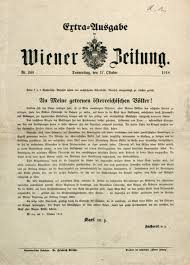 Die redaktionellen schwerpunkte liegen auf europa und österreichischer politik. October Manifesto Of 16 October 1918 Published In The Wiener Zeitung Special Edition No 240 Of 17 October 1918 Der Erste Weltkrieg