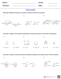 What is the volume of a sphere with the radius of 4 inches ? Geometry Worksheets Surface Area Volume Worksheets