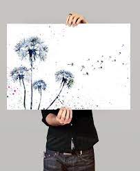 Dandelion Watercolor Print Flower Painting Poster Nature Etsy Watercolor Print Watercolor Art Prints Nature Art