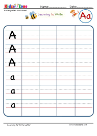 Kindergarten Letter A Writing Worksheet Writing On Line Writing Worksheets Kindergarten Letters Letter Writing Kindergarten