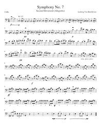 Людвиг ван бетховен оркестр «филармония», леопольд стоковски. Beethoven Symphony No 7 Cello Sheet Music For Cello Solo Musescore Com