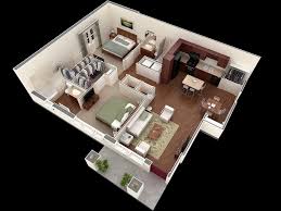 The mezzanine boasts a guest room to house friends and guests, a cozy sitting area that could easily become bedroom # 3, and private full bathroom. 2 Bedroom House Plans 3d