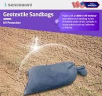 Geotextile Sandbags - 14" x 26" - Military Grade, 8 oz Nonwoven  Polypropylene - Made in USA 1 bag - $11 each