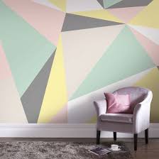 Master Bedroom Feature Pastel Geometric Wall Mural Pastel Home Decor Creative Wall Painting Bedroom Decor