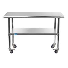Best place to shop online for quality home furniture for less. Amazon Com 18 X 48 Amgood Stainless Steel Work Table With Wheels Metal Mobile Table Food Prep Industrial Scientific