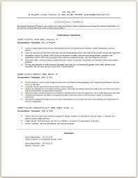 sample occupational therapist resume