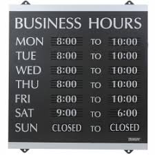 Office depot locations and business hours near normal (illinois). U S Stamp And Sign Century Series Business Hours Sign 14 H X 13 W Office Depot