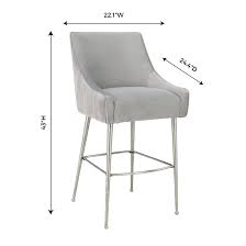 Silver and chrome counter stools complement a chic metallic motif. Beatrix Pleated Velvet Barstool On Sale Overstock 29139864