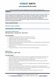 Align structures or plate sections to direct cleaning of boilers and boiler furnaces. Boilermaker Resume Samples Qwikresume