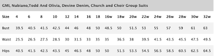 size charts church suits size charts church dresses size