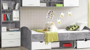 90x200 cm kopfteil mit regal und ausziehschrank ca. Jugendzimmer Lupo Schrank Bett Regal Schreibtisch Beton Grau Und Weiss