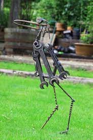 Heron Stork Garden Sculpture Ornament Made From Recycled Upcycled And Welded Vintage Tools Scrap Metal Art How To Make Ornaments Vintage Tools