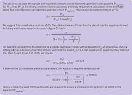 Calculating The Sample Size Required For Developing A Clinical Prediction Model The Bmj