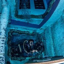 Let's say a diving pool consists of 1/3 shallow end, 1/3 hard slope, and 1/3 diving well. Deep Dive Dubai World S Deepest Diving Pool Visit Dubai