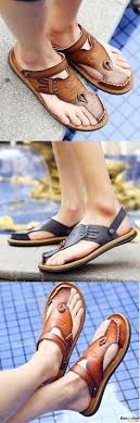 Us 24 68 Free Shipping Men Sandals Leather Sandals Casual Sandals Cool Sandals Beach Sandals Summer Sandals Slippers Beach Shoes Color Duz Ayakk