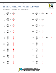 The calculator works for both numbers and expressions containing variables. Simplifying Fractions Worksheet