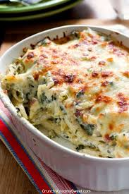 Cheesy Spinach Dip Chicken Pasta Crunchy Creamy Sweet Easy Casserole Recipes Recipes Chicken Spinach Pasta Bake