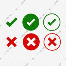Tick cross png icon, transparent png. Tick And Cross Signs Green Checkmark Ok And Red X Icons Isolated On White Background Simple