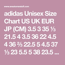 Adidas Unisex Size Chart Us Uk Eur Jp Cm 3 5 3 35 21 5
