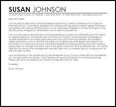 Bi Developer Cover Letter Sample Cover Letter Templates Examples