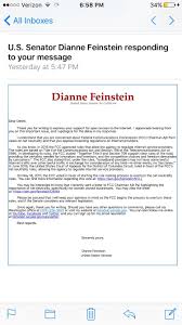 California Senator Dianne Feinstein S Stance On Net Neutrality Keepournetfree