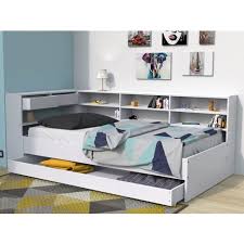 Vous voulez une linge de lit 90x190 ? Lit 90 X 190 Cm Blanc Avec Rangements Blade Pas Cher A Prix Auchan