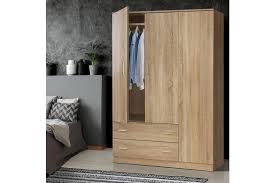 Artiss Wardrobe Bedroom Clothes Closet 3 Doors Storage Cabinet Organiser Armoire Matt Blatt