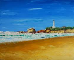Grande plage es el punto de interés más cercano a hotel le windsor grande plage biarritz. Biarritz La Grande Plage Et Son Phare Malerei Von Jean Luc Benac Artmajeur