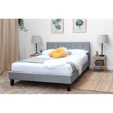 Buy steel frame double bed and get the best deals at the lowest prices on ebay! Hashtag Home Dravin Low Headboard Upholstered Bed Frame Reviews Wayfair Co Uk Grey Bed Frame Simple Bed Frame White Metal Bed Frame
