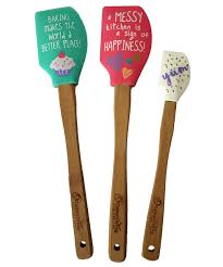 All kitchen utensils bamboo utensils bbq utensils bowl scrapers ice cream scoops pot holders scrub brushes spatulas spoons the classics collection tongs mix & measure all mix and measure measuring tools whisks Silicone Rubber Bamboo Handle Cake Kitchen Spatula Gift Box Set Of 3 Heat Resistant Fun Printed Flexible Pastry Baking Spatulas 2 Large Spatulas And 1 Mini Spatula For Scraping Out Small Jars
