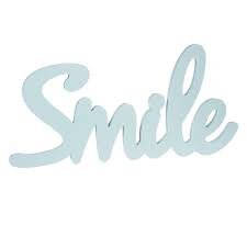 Deco Murale En Bois Bleu 29 X 60 Cm Smile Pastel Wanddekoration Dekoration Wandtattoos