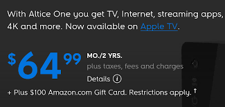 Hulu for example never works when i turn on my tv, i always get a message about the verification token or something being expired and have to press the back button several i have a samsung as well and hated, hated, the smart apps. 100 Amazon Gift Card Promotional Offer With Optimum Altice One Core Tv Internet Cleartalking