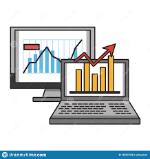 online stock market investment symbols stock vector