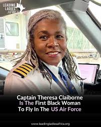 Jerry Whitney على X: "Captain Theresa Claiborne is the first Black woman to  fly in the US Air Force and is now retiring from United Airlines, she is  making her final flight.