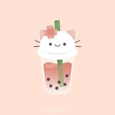 Cute Kitty Cat Bubble Tea Doodle Drawing Kawaii Wallpaper Cute Food Drawings Cute Doodles