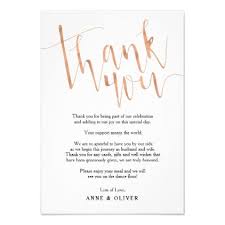 Wedding sayings for brother or sister. Rose Gold Thank You Card Wedding Zazzle Com Thank You Card Wording Wedding Thank You Cards Wording Wedding Thank You Cards