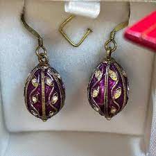 Purple Russian Egg Earrings from National Geographic | eBay