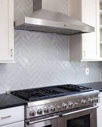 Shop wayfair for all the best herringbone / chevron backsplash tile. Gray Glazed Herringbone Tile Backsplash Transitional Kitchen