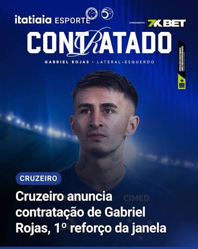 CARA NOVA NO CRUZEIRO | O Cruzeiro anunciou nesta quinta-feira (18) a  contrata&ccedil;&atilde;o de Gabriel Rojas, lateral-esquerdo de 28 anos. O jogador estava  no Racing-ARG e chega &agrave; Toca da Raposa II,