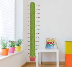 cactus height chart wall sticker