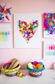 Lots of work space, lots of storage space and i love the colors! Diy Craft Room Wall Art Idea Design Improvised