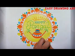 How To Make Pongal Rangoli Drawing Pongal Greeting Card Drawing For Kids You can download the pictures and share them with your it is celebrated for four days to thanks nature for a bumper crop and worshipping the sun god. pongal greeting card drawing for kids
