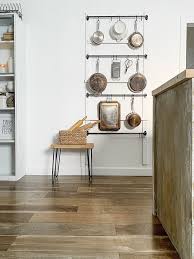 Diy Farmhouse Kitchen Pot Rack Organization Ikea Hack Using Fintorp Rail And S Hooks We Lived Happily Ever After Farmhouse Kitchen Decor Ikea Ikea Hack