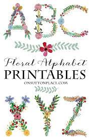 Flower alphabet letters to print. Floral Alphabet Printables Digital Downloads On Sutton Place Alphabet Printables Floral Letters Printables