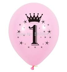 Ballon 1 Jaar Roze 4 Stuks Meisjes Versiering Dottig