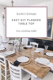 Easy Diy Planked Table Top Karin S Kottage In 2020 Diy Table Top Plank Table Diy Table