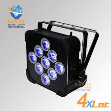 Us 553 85 5 Off 4pcs Lot Rasha High Brightness 9pcs 18w 6in1 Rgbaw Uv Battery Powered Wireless Led Flat Par Light Slim Par Can With Dmx In Out In