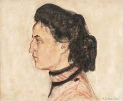 Sold at Auction: Albert (1883) Schmidt, Albert Schmidt (1883-1970), "Profil  de Saviesanne".