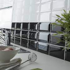 Get the finished look of these stunning tiles but with a much quicker installation process and a friendly price tag. Trentie Black Gloss Metro Ceramic Wall Tile Sample Diy At B Q